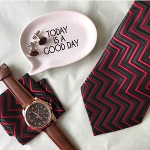 New Men’s Tie 3 piece Set Red & Black